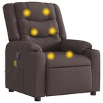 vidaXL Fauteuil de massage inclinable Marron foncé Tissu