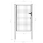 vidaXL Porte de jardin Acier galvanisé 105x175 cm Argenté