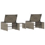 vidaXL Chaises longues 2 pièces avec table en résine tressée grise