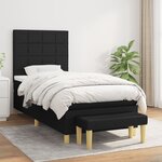 vidaXL Sommier à lattes de lit et matelas Noir 80x200 cm Tissu