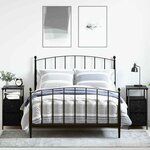 vidaXL Cabinet de chevet avec tiroir 2 Pièces Chêne noir 30 x 60 x 60 cm