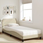 vidaXL Lit avec matelas Dover crème 90x200 cm tissu