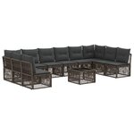 vidaXL Ensemble de canapé de jardin 11 Pièces Gris polyrotin