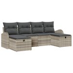 vidaXL Ensemble de Canapés avec coussin 6 Pièces Gris clair polyrotin