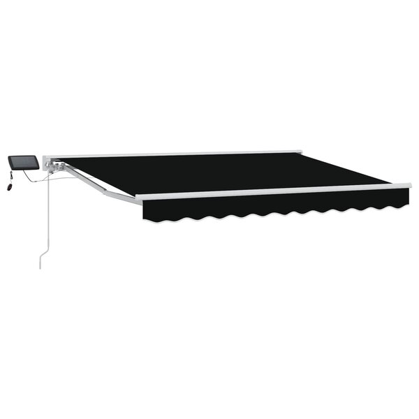 vidaXL Cadre de store manuel avec LEDs Noir et Blanc 3 5 x 2 5 m