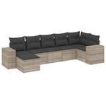 vidaXL Salon de jardin avec coussins 7 Pièces gris clair résine tressée