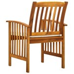 vidaXL Chaises à manger de jardin lot de 3 et coussins Bois d'acacia