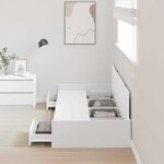 vidaXL Cadre de lit avec tiroir Blanc 98 5 x 200 cm Bois d'ingénierie