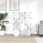 vidaXL Organiseur de rangement en cube avec 12 cubes et portes en PP transparent