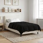 vidaXL Duvet d'été simple Matelassé Noir 135 x 200 cm Microfibre