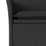 vidaXL Ensemble à manger de jardin et coussins 7 Pièces noir rotin acacia