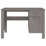 Bureau table poste de travail meuble d'ordinateur informatique étude HAMAR clair 113 x 50 x 75 cm bois massif de pin gris 02_0023853
