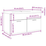 vidaXL Armoire lavabo de salle de bain avec bassin intégré gris béton