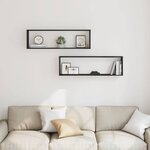 vidaXL Étagères murales cube 2 Pièces chêne noir 100x15x30 cm bois