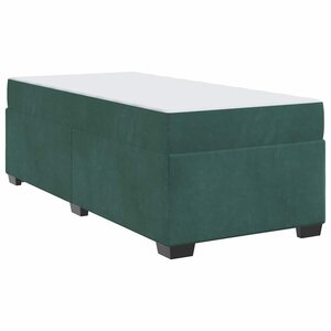 vidaXL Cadre de lit avec matelas Vert foncé 100 x 200 cm Velours