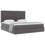 vidaXL Lit de Rangement Gris 160 x 200 cm Cuir synthétique