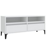 vidaXL Meuble TV blanc 100x34 5x44 5 cm bois d'ingénierie