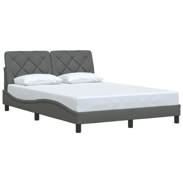 vidaXL Cadre de lit sans matelas gris foncé 140x200 cm tissu