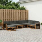 vidaXL Ensemble de canapés d'extérieur 8 Pièces Naturel et Anthracite