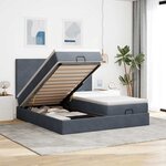 VidaXL Cadre de lit ottoman avec matelas gris foncé 160x200cm velours