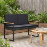 vidaXL Banc extérieur avec coussin Noir 107 x 61 x 80 cm polyrotin