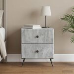 vidaXL Cabinet de chevet Gris béton 43 x 34 5 x 47 5 cm