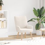 Fauteuil relaxant vidaXL en tissu crémeux imitant la laine