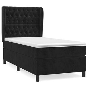 vidaXL Sommier à lattes de lit et matelas Noir 80x200 cm Velours