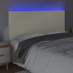 vidaXL Tête de lit à LED Crème 200x5x118/128 cm Similicuir