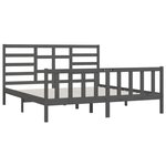 vidaXL Cadre de lit sans matelas gris 200x200 cm bois massif de pin