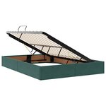 vidaXL Lit de rangement LED avec matelas Vert foncé 140 x 190 cm