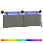 vidaXL Tête de lit suspendue Gris clair Tissu en velours côtelé