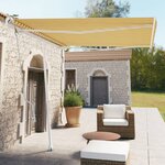 vidaXL Auvent automatique sur pied 300x250 cm Jaune/Blanc
