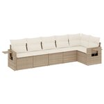 vidaXL Salon de jardin avec coussins 6 Pièces beige résine tressée