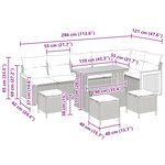 vidaXL Ensemble de canapé de jardin avec coussin 10 Pièces Noir