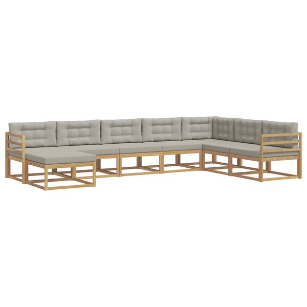 vidaXL Ensemble de canapés d'extérieur 8 pc Blanc et gris clair