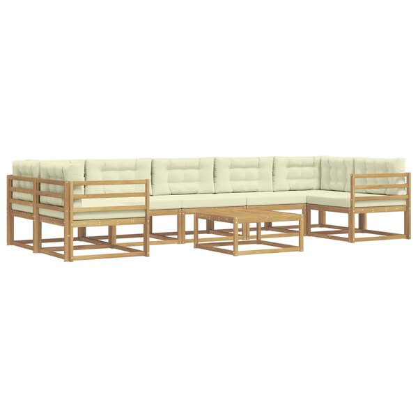 vidaXL Ensemble de canapés d'extérieur 6 pc Blanc et crème