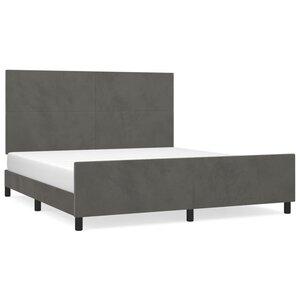 vidaXL Cadre de lit sans matelas gris foncé velours