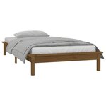 vidaXL Cadre de lit à LED sans matelas 90x200 cm bois massif