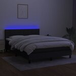 vidaXL Sommier à lattes de lit avec matelas LED Noir 140x200 cm Tissu