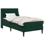 vidaXL Cadre de lit avec matelas Vert foncé 90 x 200 cm Velours