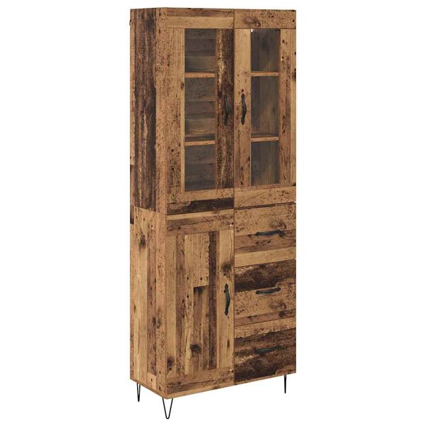 vidaXL Haut Armoire Bois Ancien 69 5 x 34 x 180 cm Bois d'ingénierie