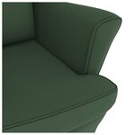 vidaXL Chaise à bascule avec pieds en bois et tabouret Vert foncé
