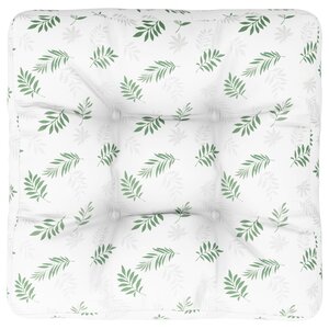 vidaXL Coussin de palette motif de feuilles 60x60x12 cm tissu