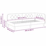 vidaXL Cadre de lit d'angle avec tête de lit Bleu 90 x 200 cm Velours