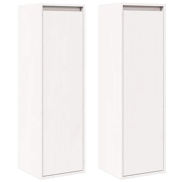 vidaXL Armoires murales 2 Pièces Blanc 30x30x100 cm Bois de pin massif
