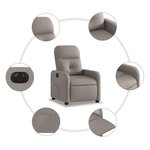 vidaXL Fauteuil inclinable électrique Taupe Tissu