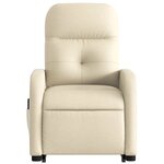 vidaXL Fauteuil inclinable de massage électrique Crème Tissu