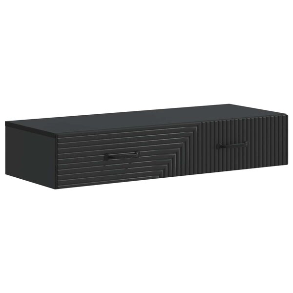 vidaXL Table d'appoint murale Noir 87 5 x 34 5 x 17 cm