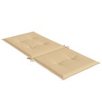 vidaXL Coussins de chaise à dossier haut lot de 4 beige mélangé tissu